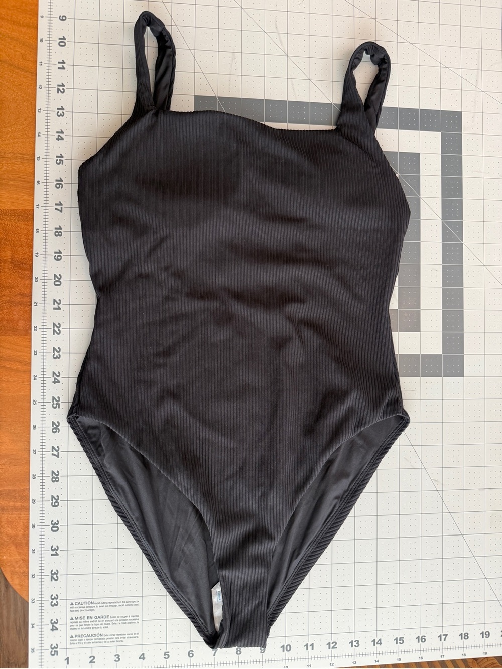 Andie x Claire Black Ribbed One-Piece Swimsuit